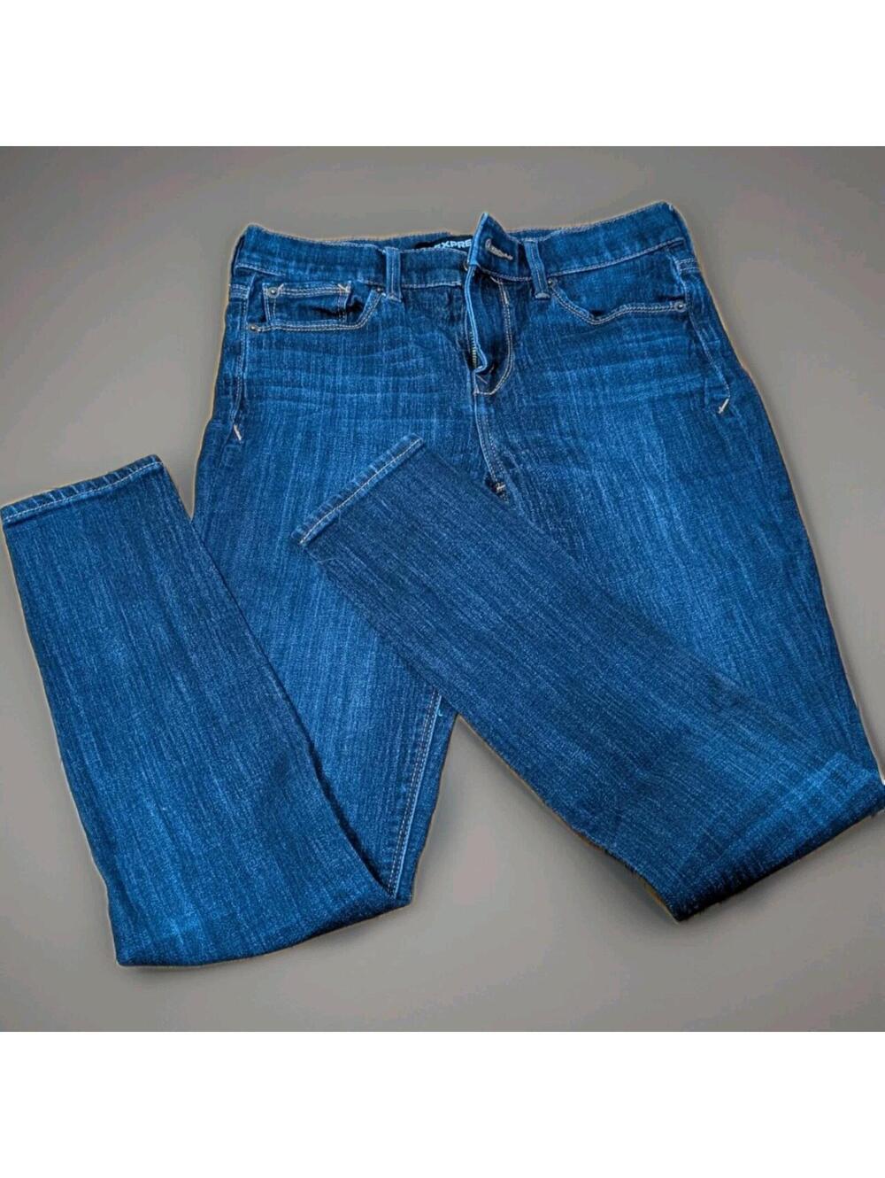 Express Women's Jeans Mid-rise Leggings Blue Size 2 Stretch